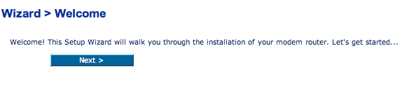 Belkin Setup Wizard - Step 1