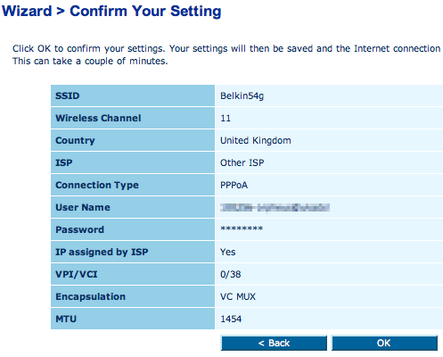 Belkin Setup Wizard - Step 4